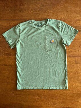Carhartt light green pocket tee L 14-16